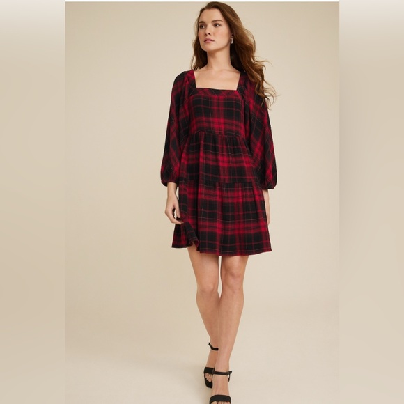 Maurices Dresses & Skirts - Maurices Red and Black Buffalo Plaid NWT Dress